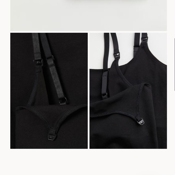H&M Mama Nursing Seamless Maternity Black Spaghetti Strap Shirt - Picture 4 of 10